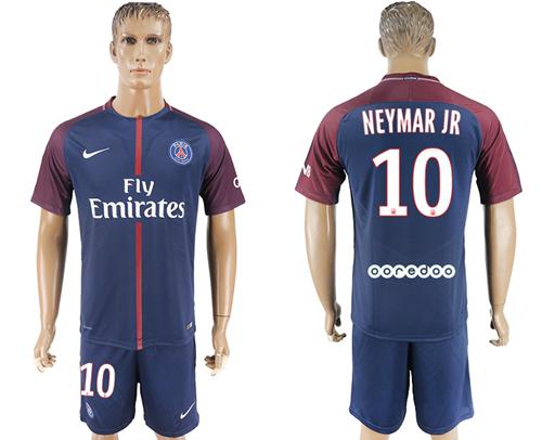 Paris Saint-Germain #10 Neymar Jr Blue Soccer Club Jersey - Click Image to Close